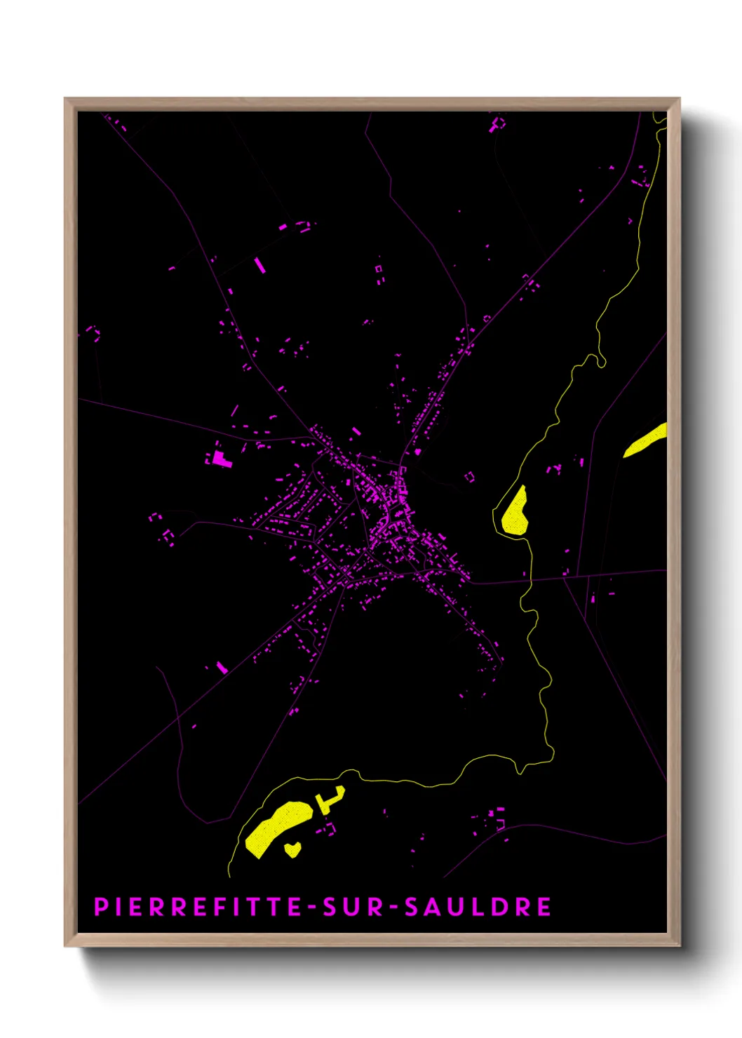 Une affiche de carte sur Pierrefitte-sur-Sauldre