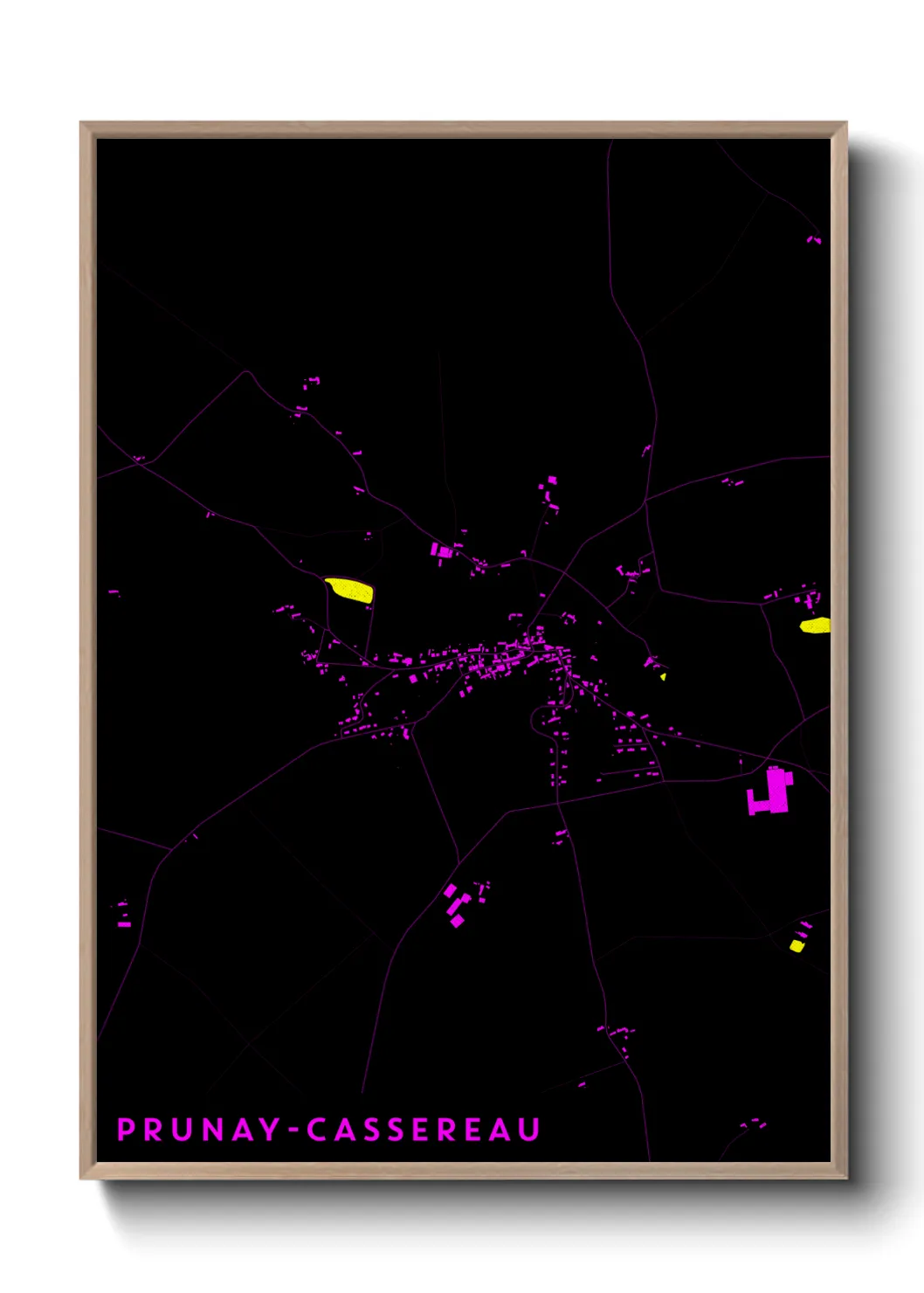 Une affiche de carte sur Prunay-Cassereau
