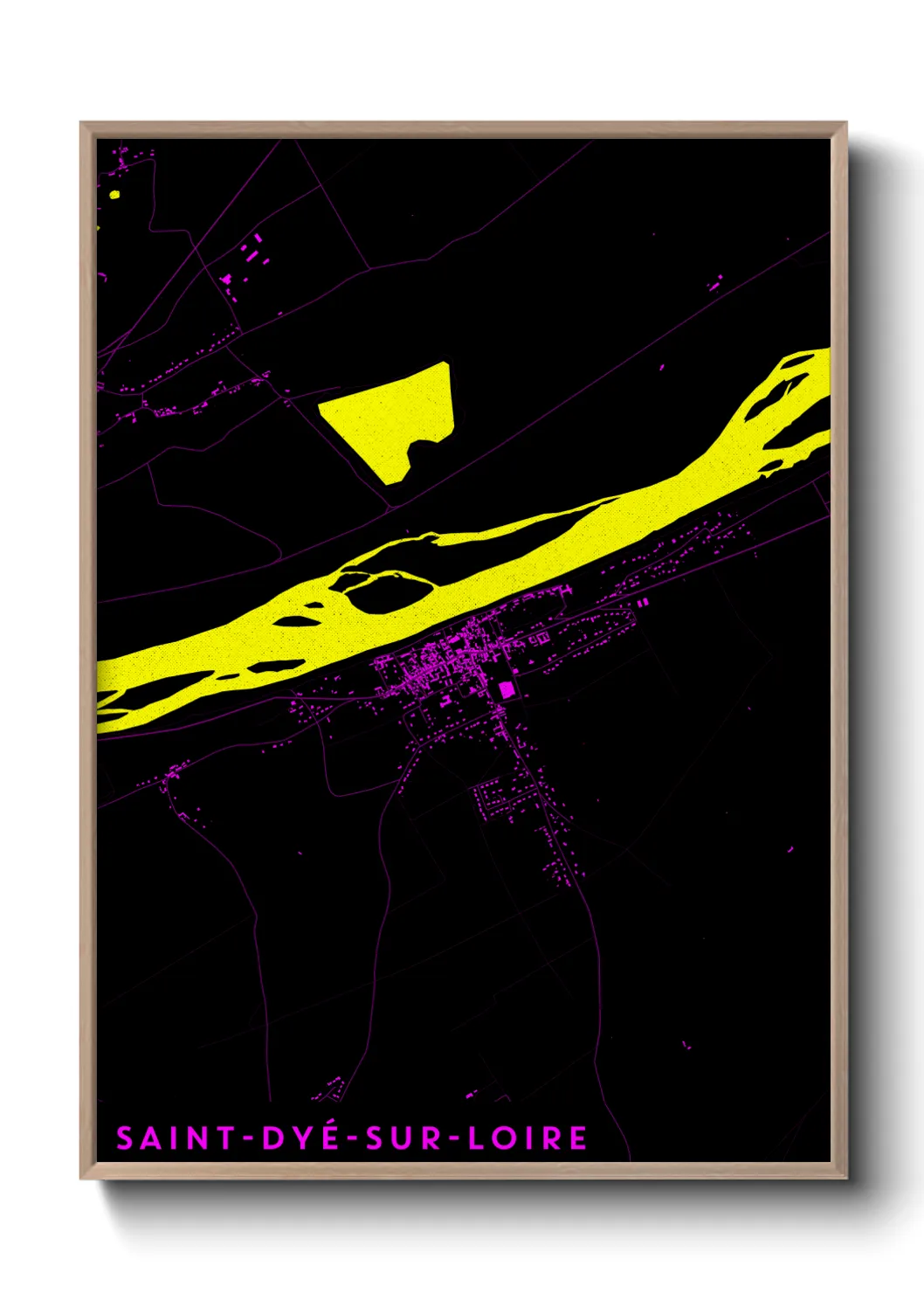 Une affiche de carte sur Saint-Dyé-sur-Loire