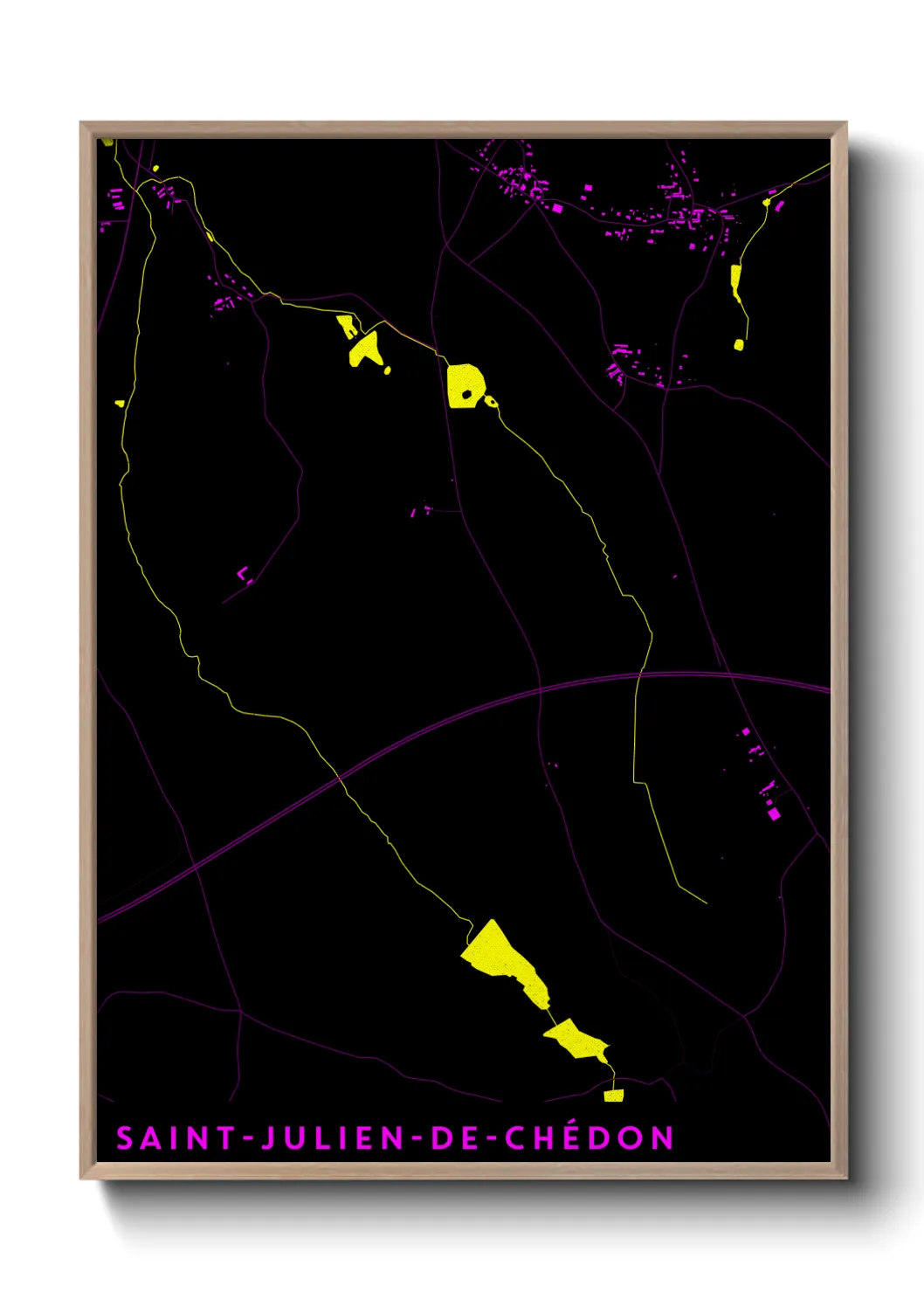 Une affiche de carte sur Saint-Julien-de-Chédon