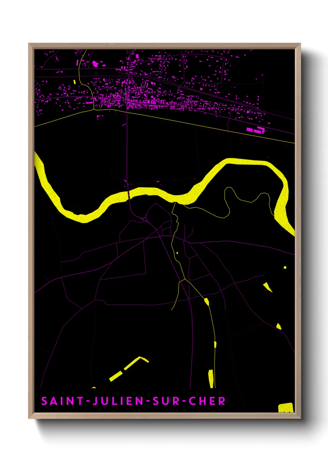 Une affiche de carte sur Saint-Julien-sur-Cher