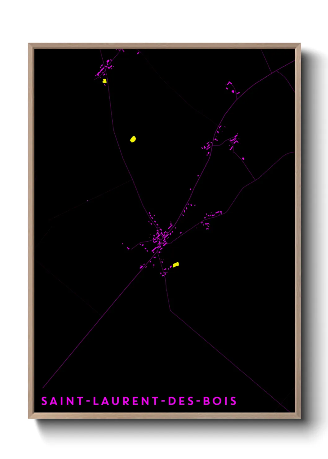 Une affiche de carte sur Saint-Laurent-des-Bois