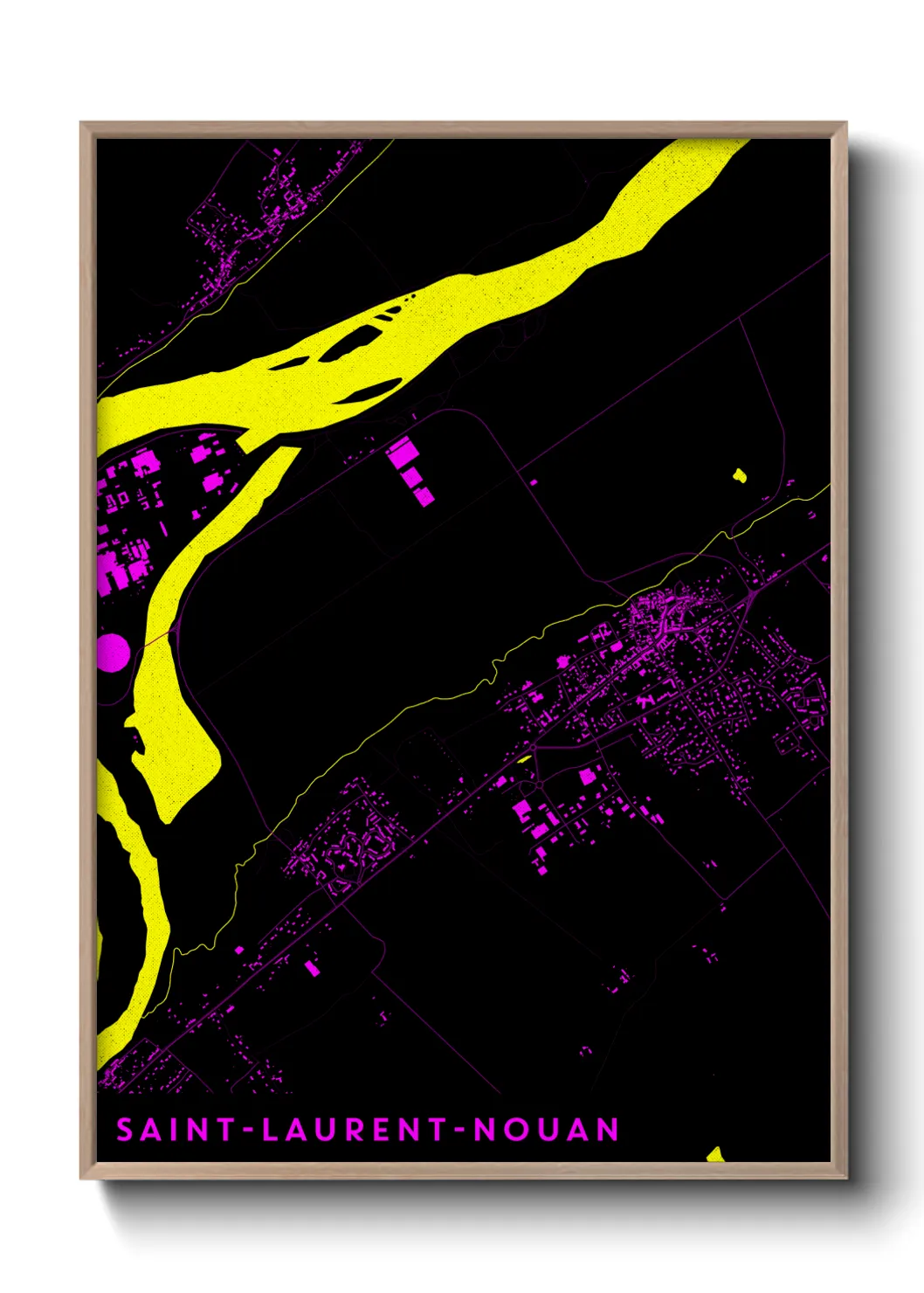 Une affiche de carte sur Saint-Laurent-Nouan