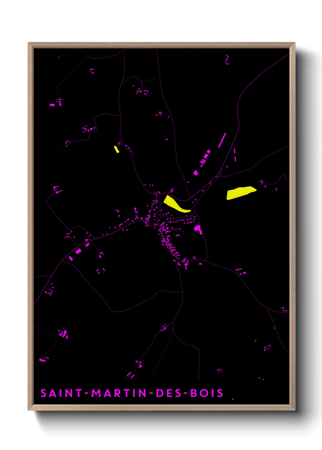 Une affiche de carte sur Saint-Martin-des-Bois