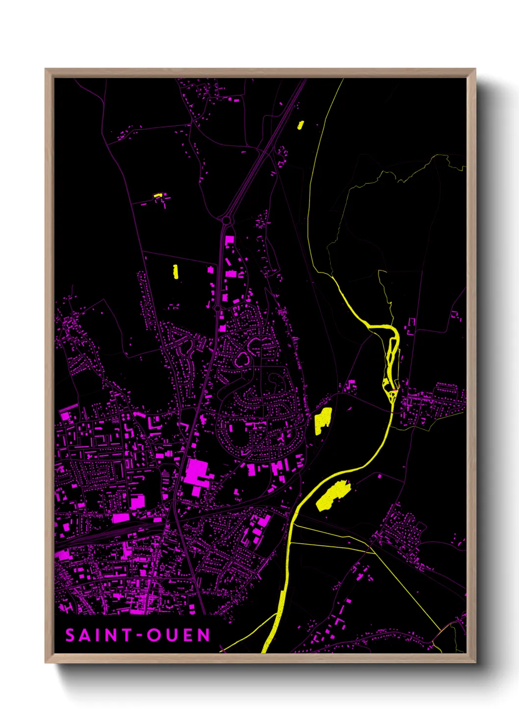Une affiche de carte sur Saint-Ouen