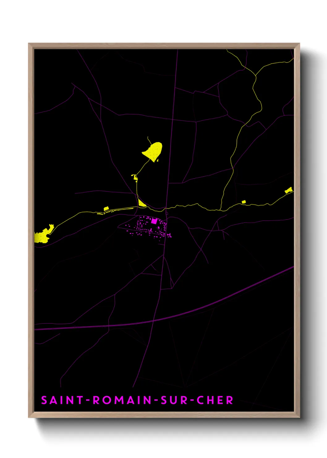 Une affiche de carte sur Saint-Romain-sur-Cher