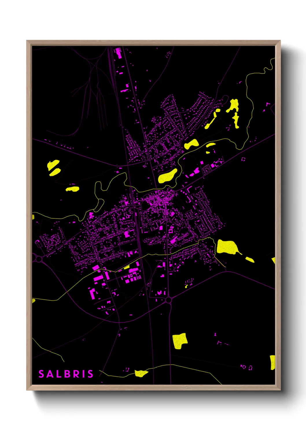 Une affiche de carte sur Salbris