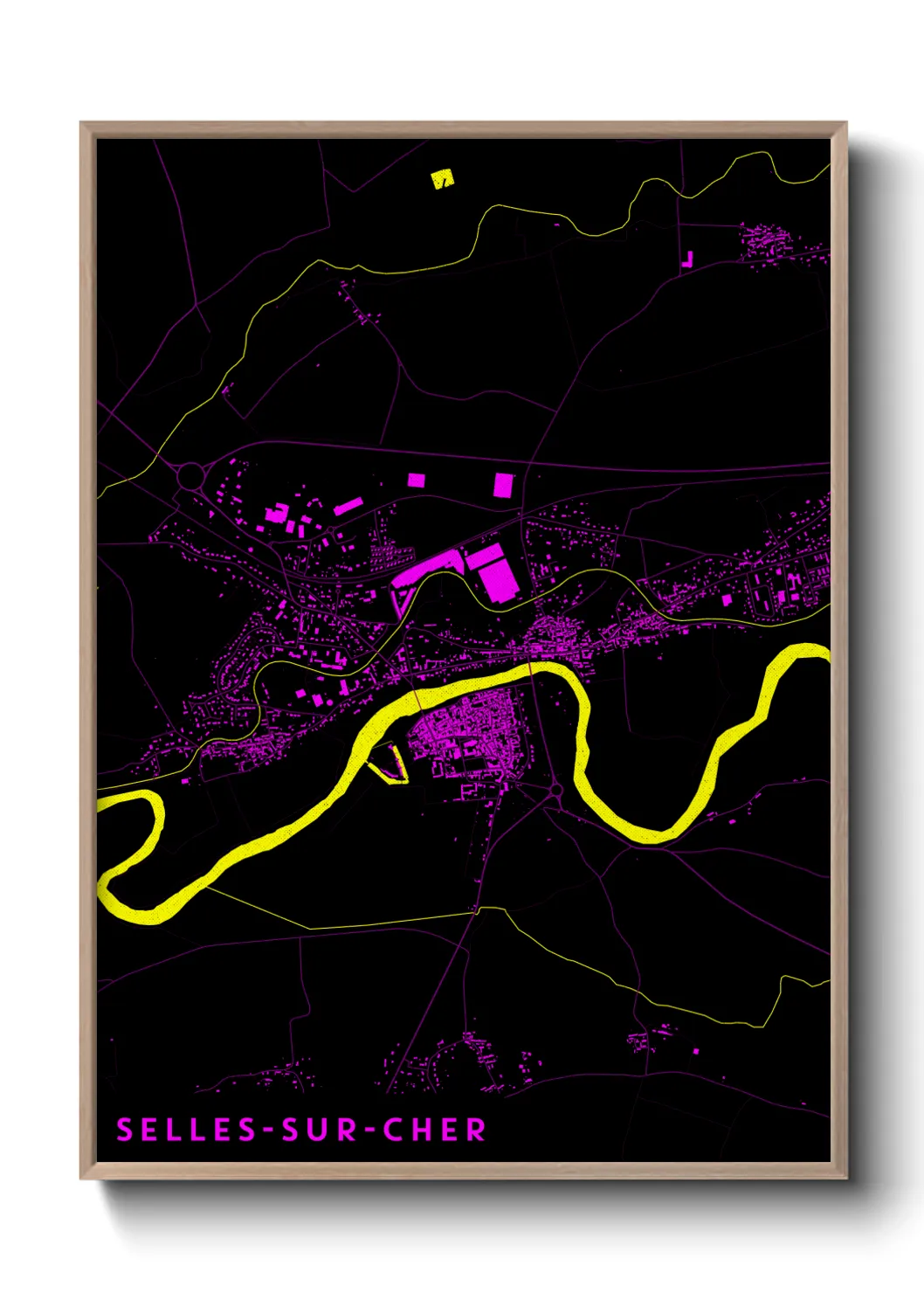 Une affiche de carte sur Selles-sur-Cher