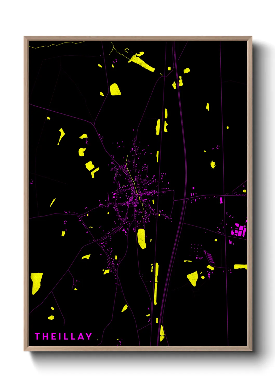 Une affiche de carte sur Theillay