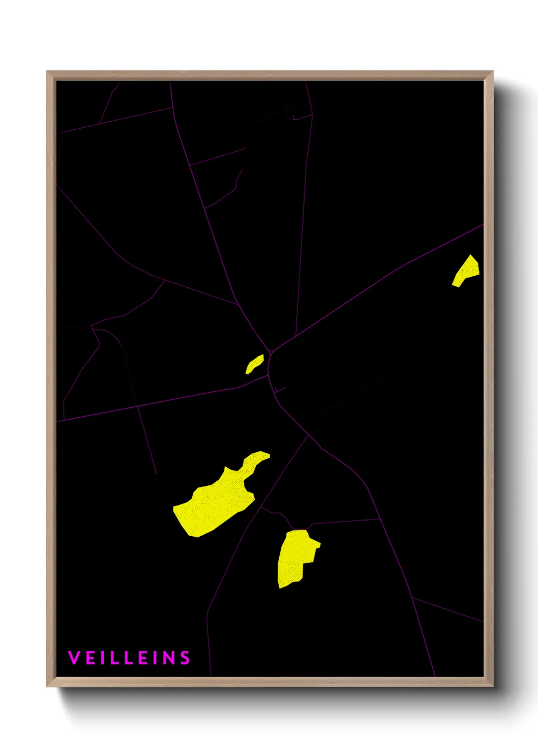 Une affiche de carte sur Veilleins