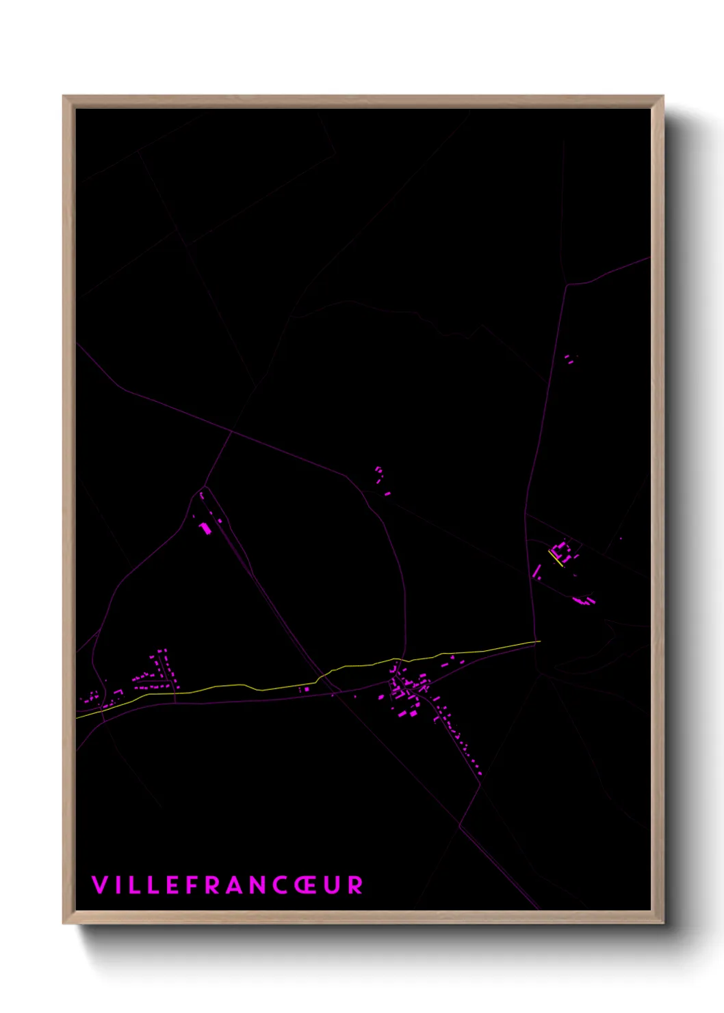 Une affiche de carte sur Villefrancœur