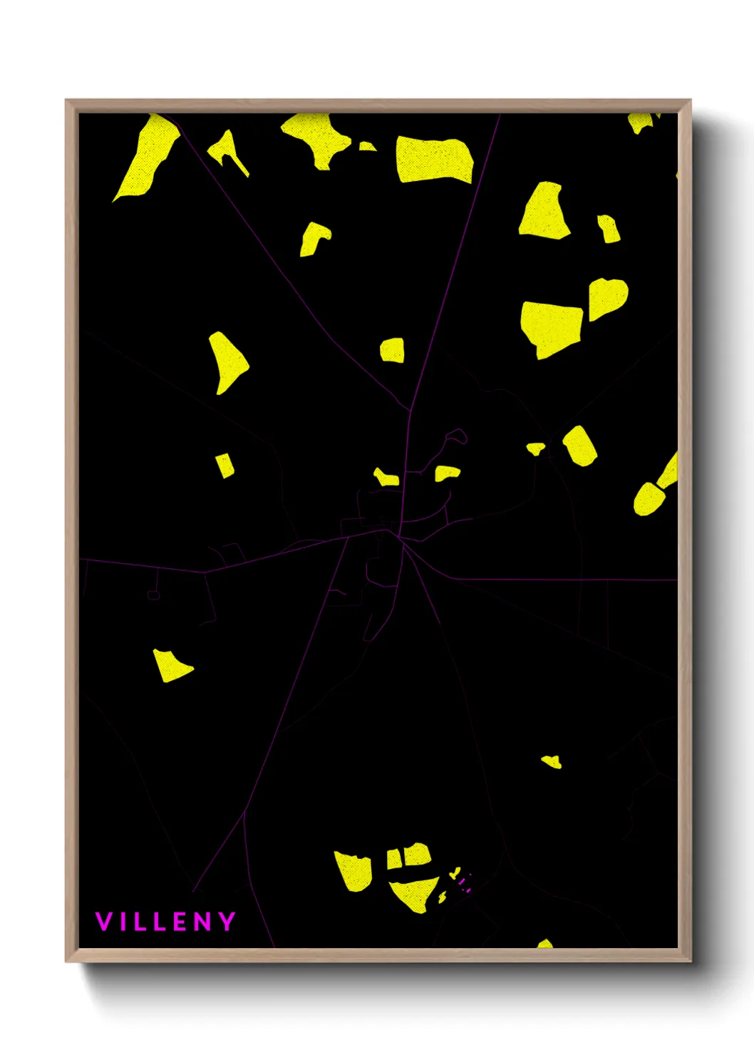 Une affiche de carte sur Villeny