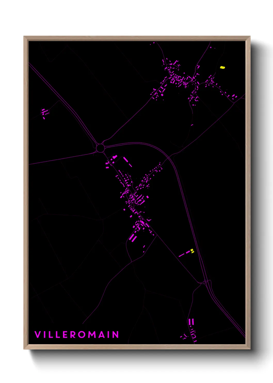 Une affiche de carte sur Villeromain