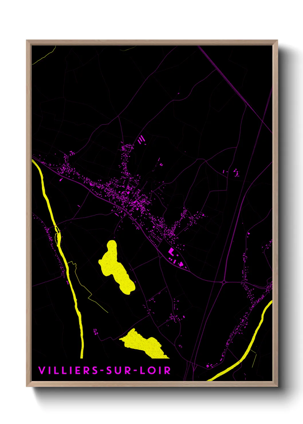 Une affiche de carte sur Villiers-sur-Loir