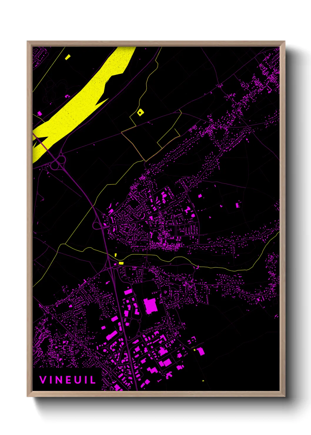 Une affiche de carte sur Vineuil
