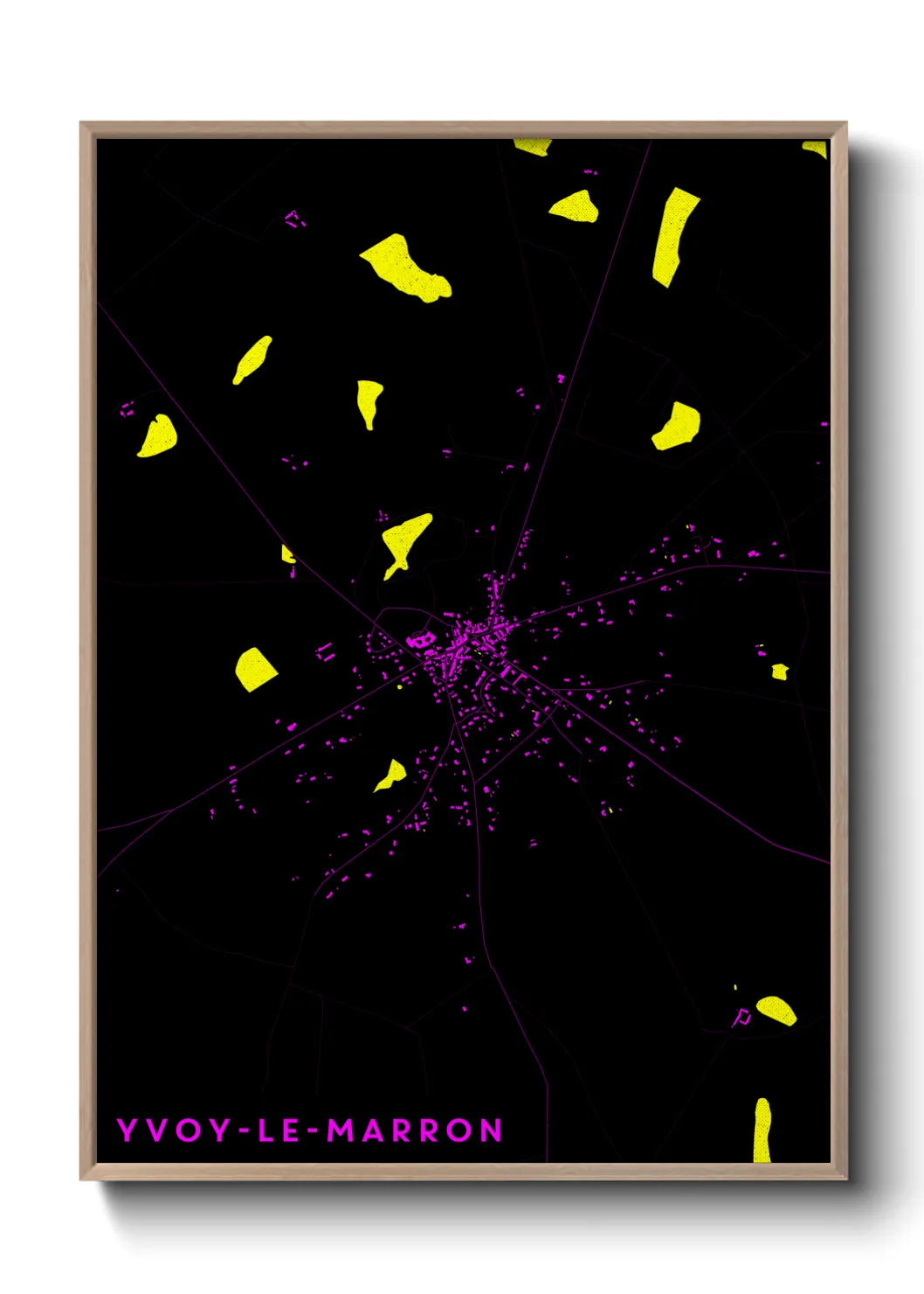 Une affiche de carte sur Yvoy-le-Marron