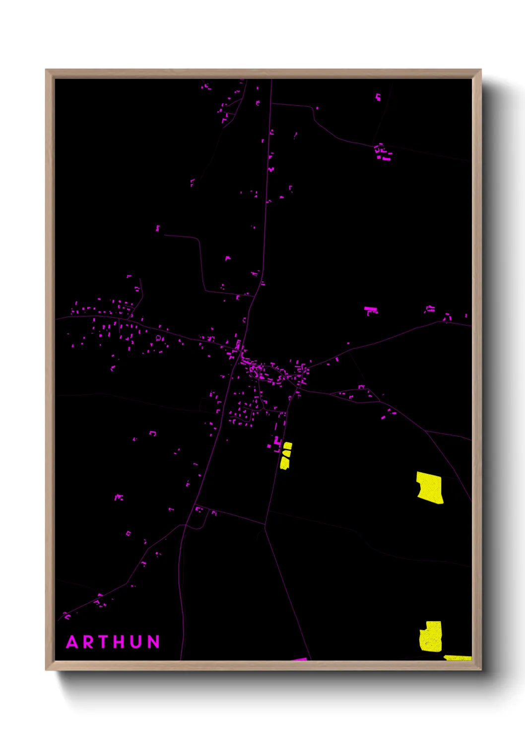 Une affiche de carte sur Arthun