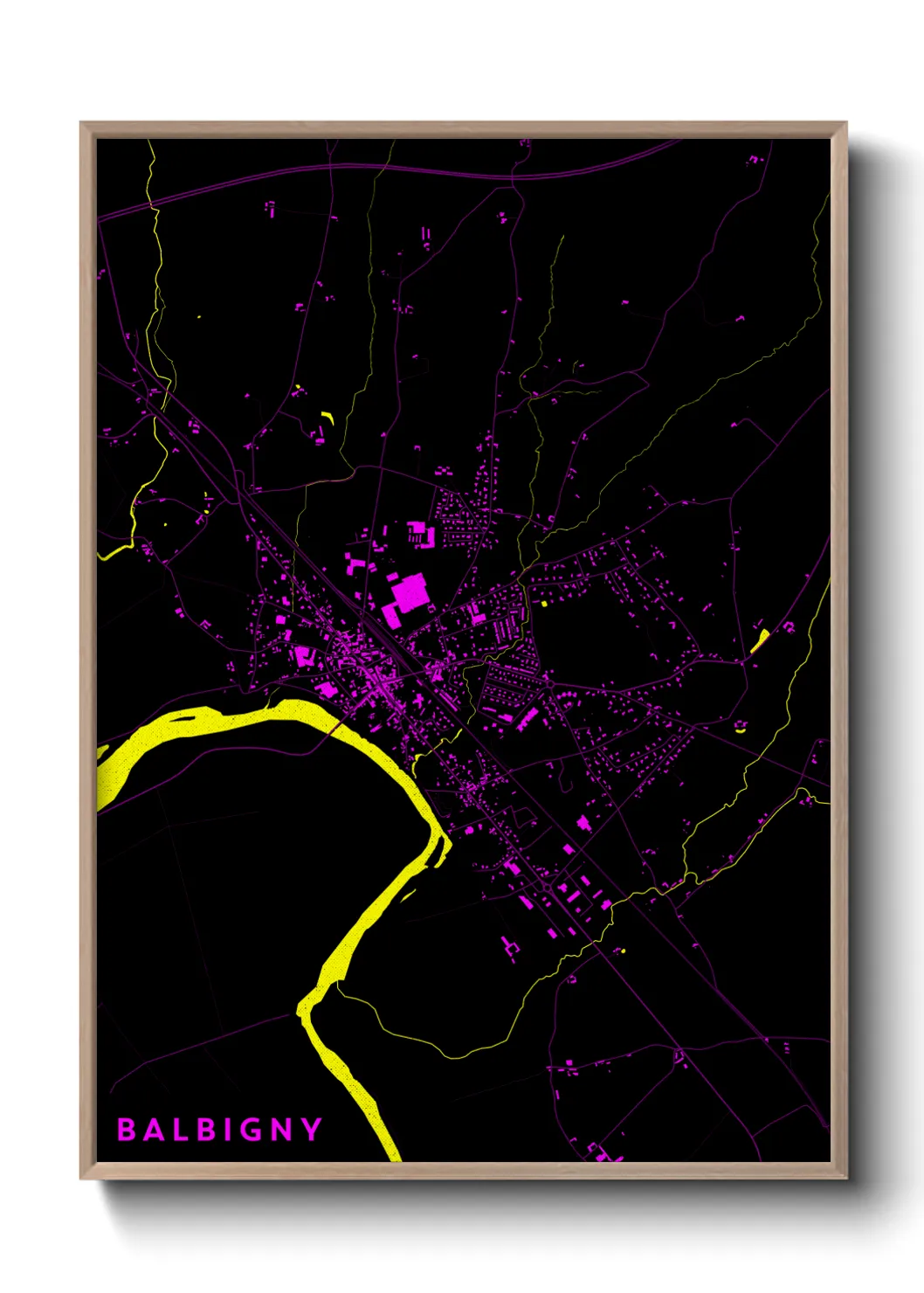Une affiche de carte sur Balbigny