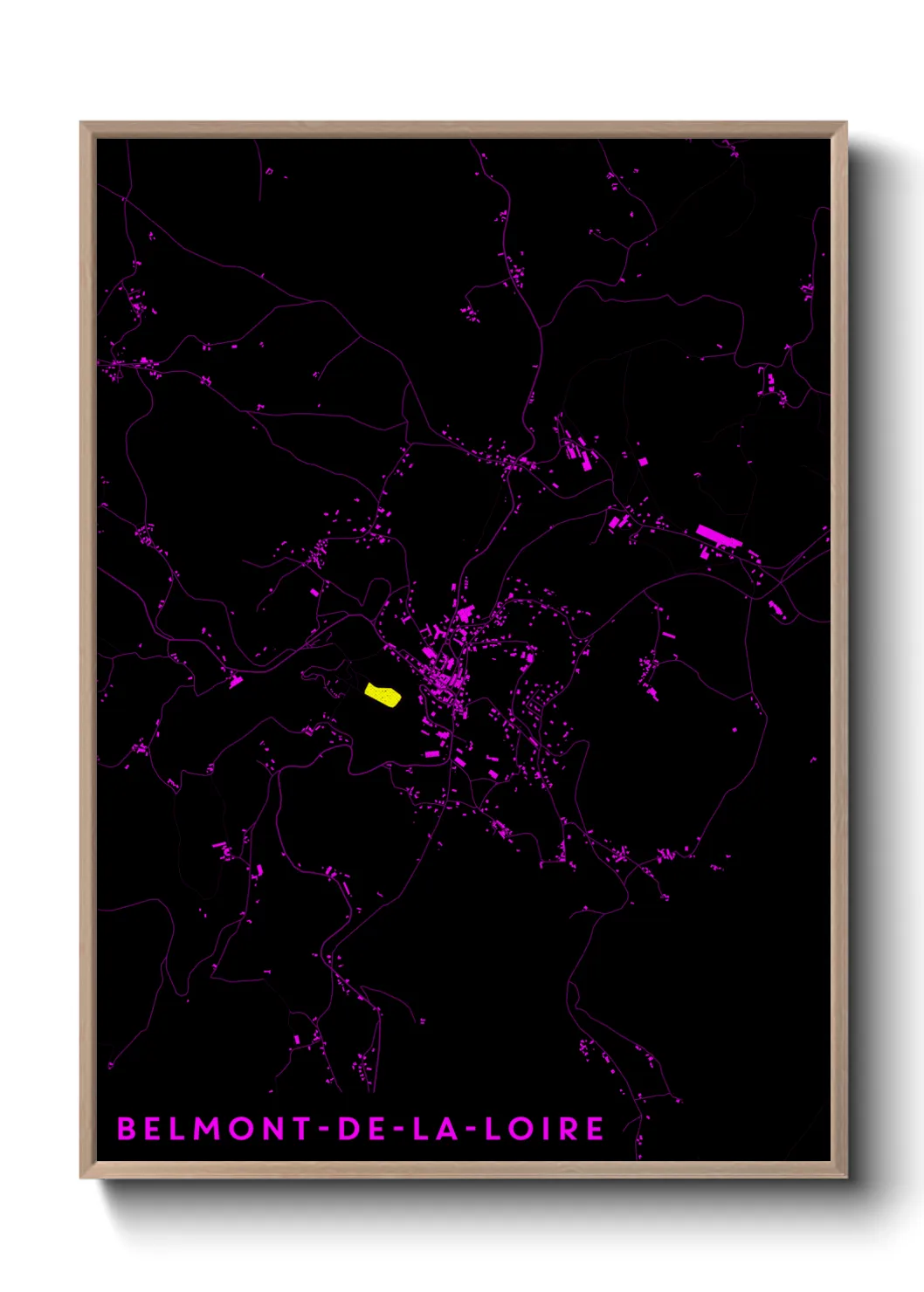 Une affiche de carte sur Belmont-de-la-Loire