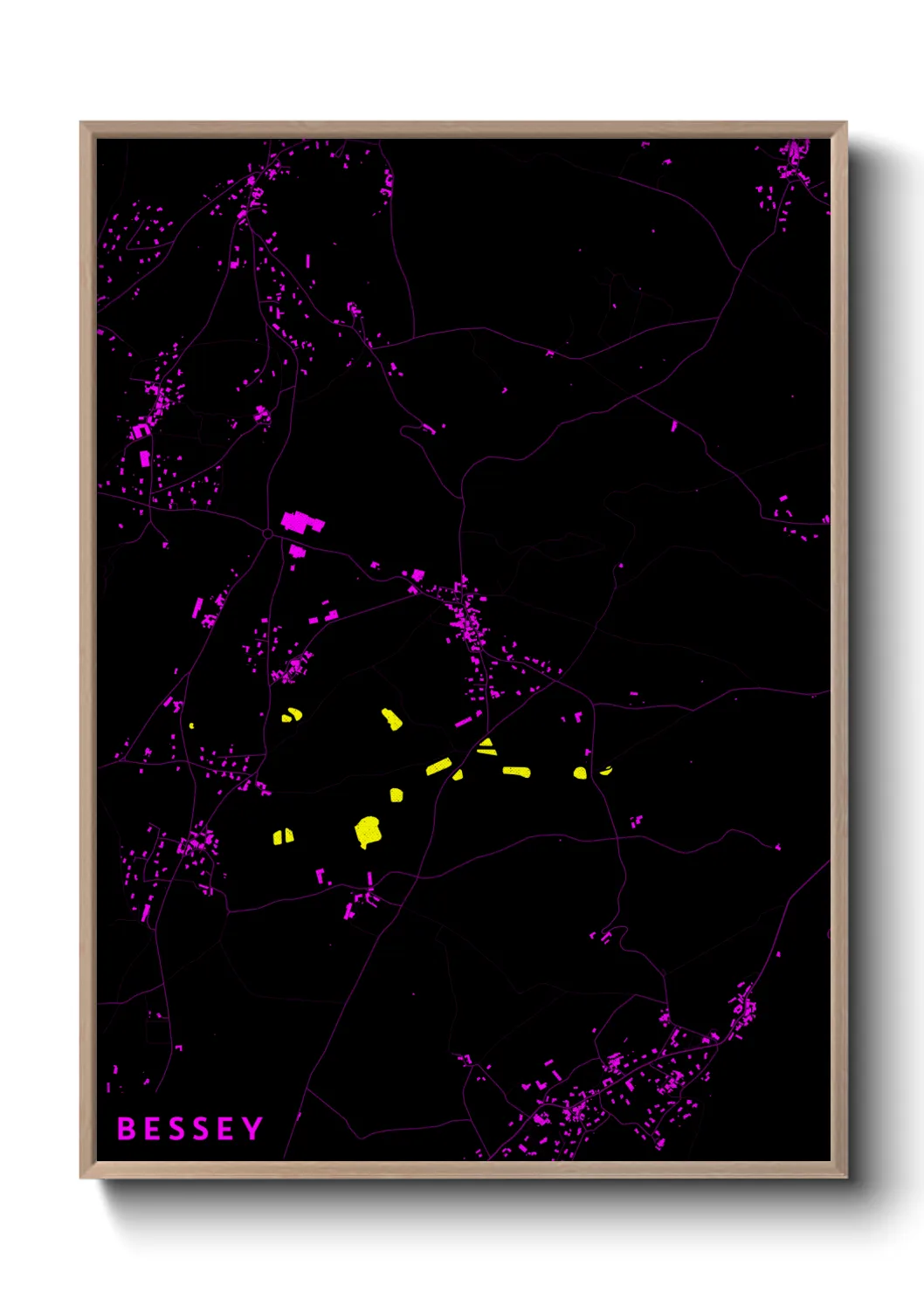 Une affiche de carte sur Bessey