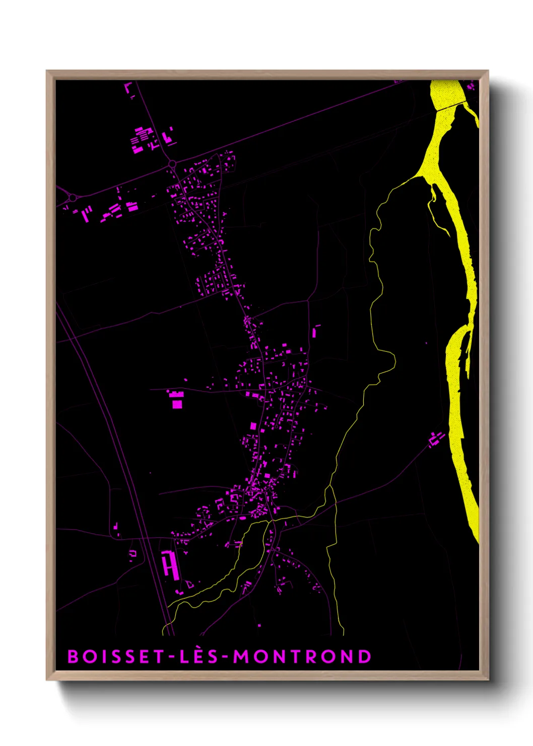 Une affiche de carte sur Boisset-lès-Montrond