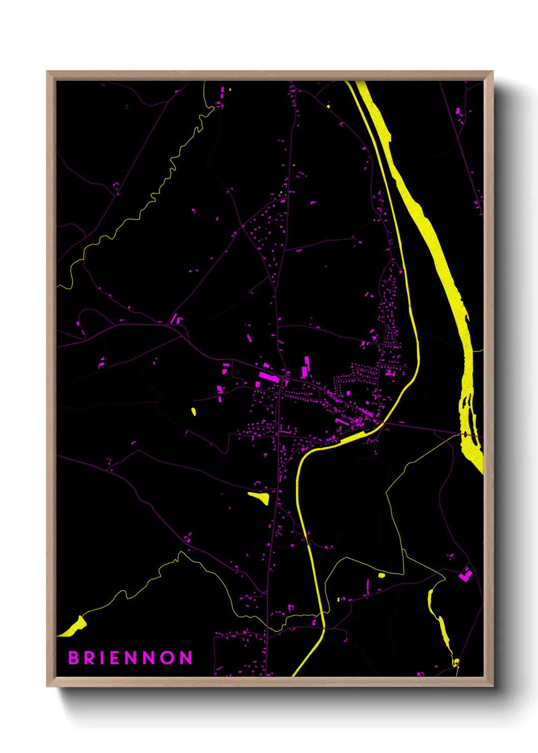 Une affiche de carte sur Briennon