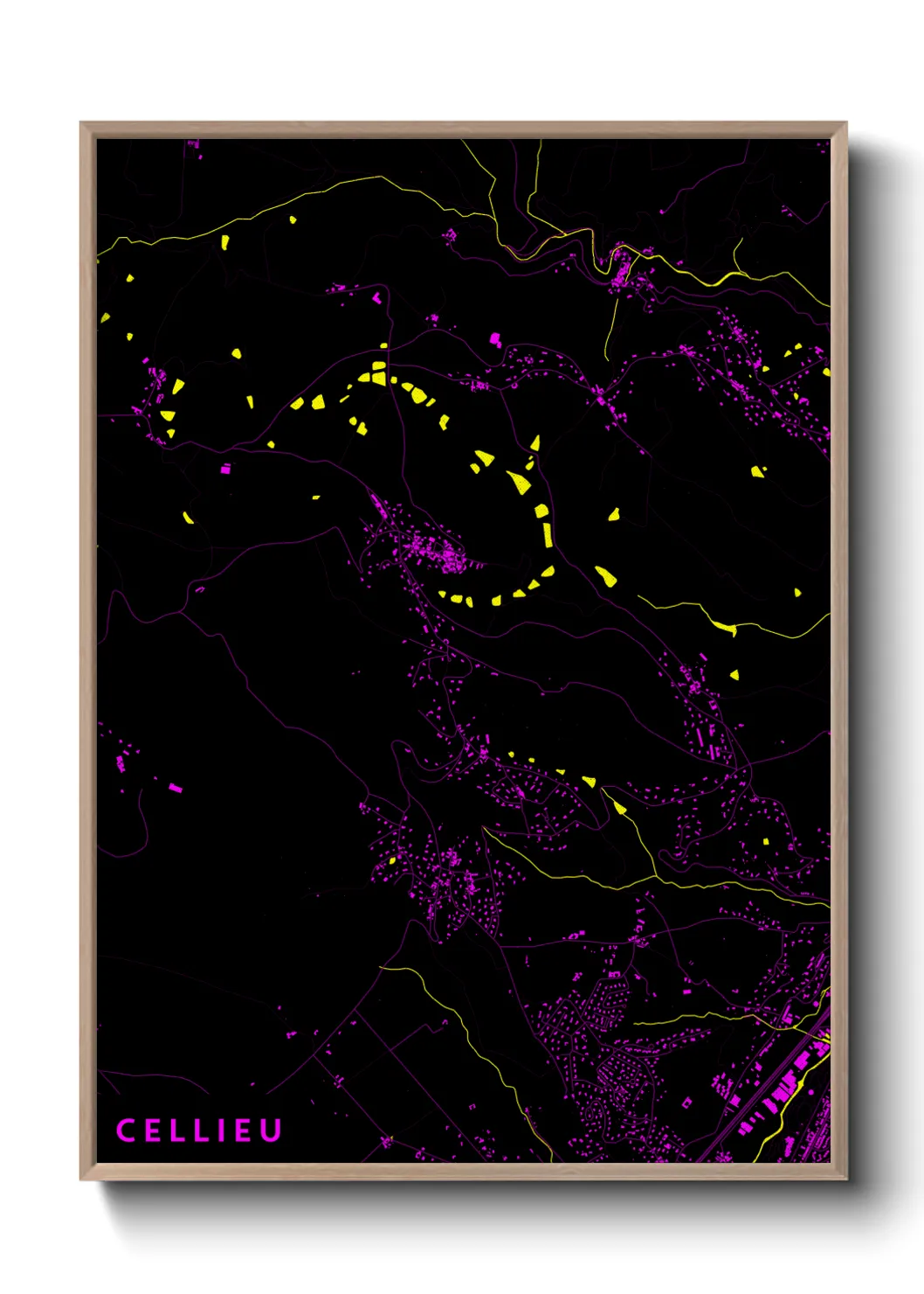 Une affiche de carte sur Cellieu