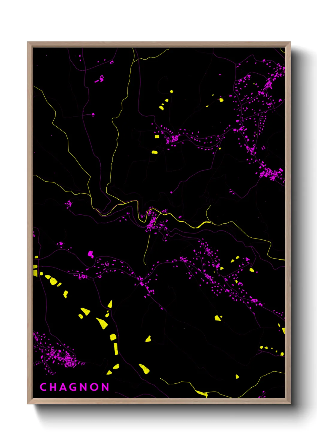Une affiche de carte sur Chagnon