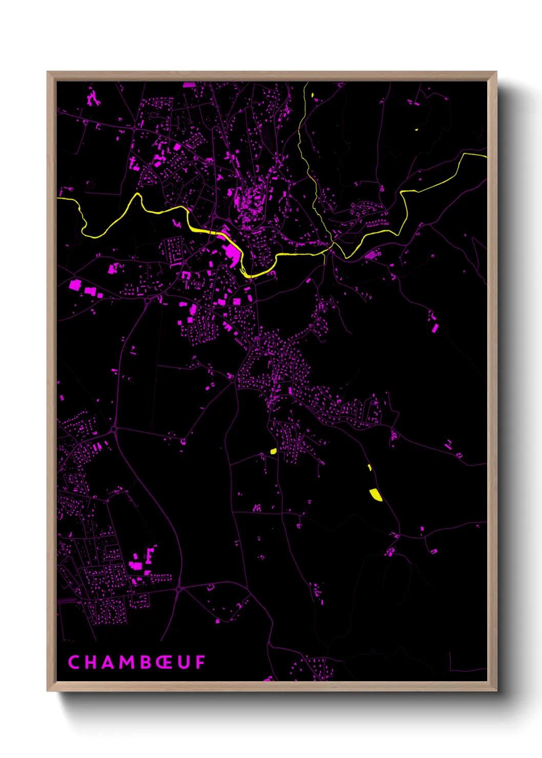 Une affiche de carte sur Chambœuf