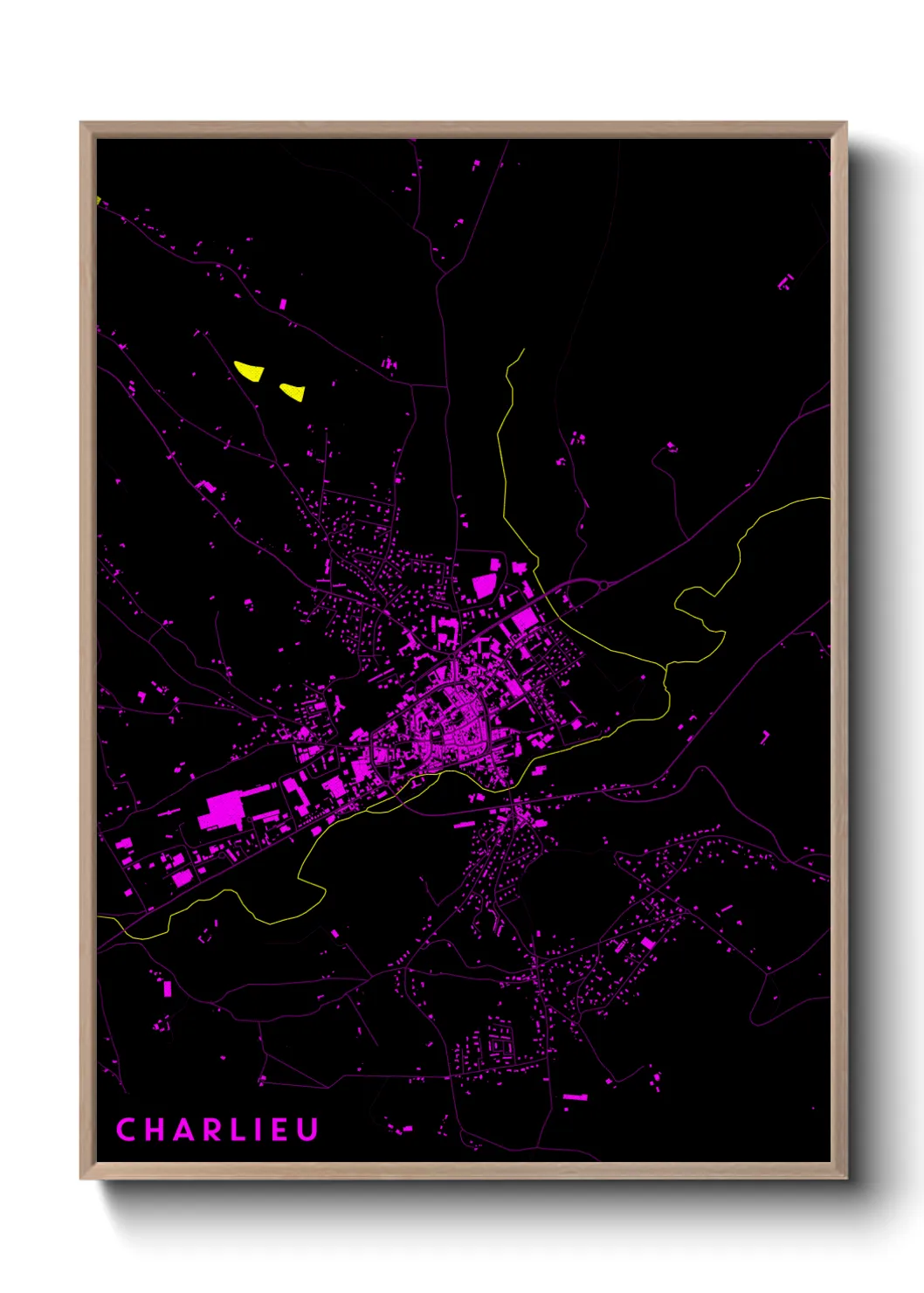 Une affiche de carte sur Charlieu