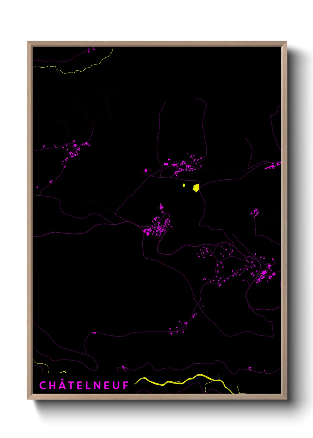 Une affiche de carte sur Châtelneuf