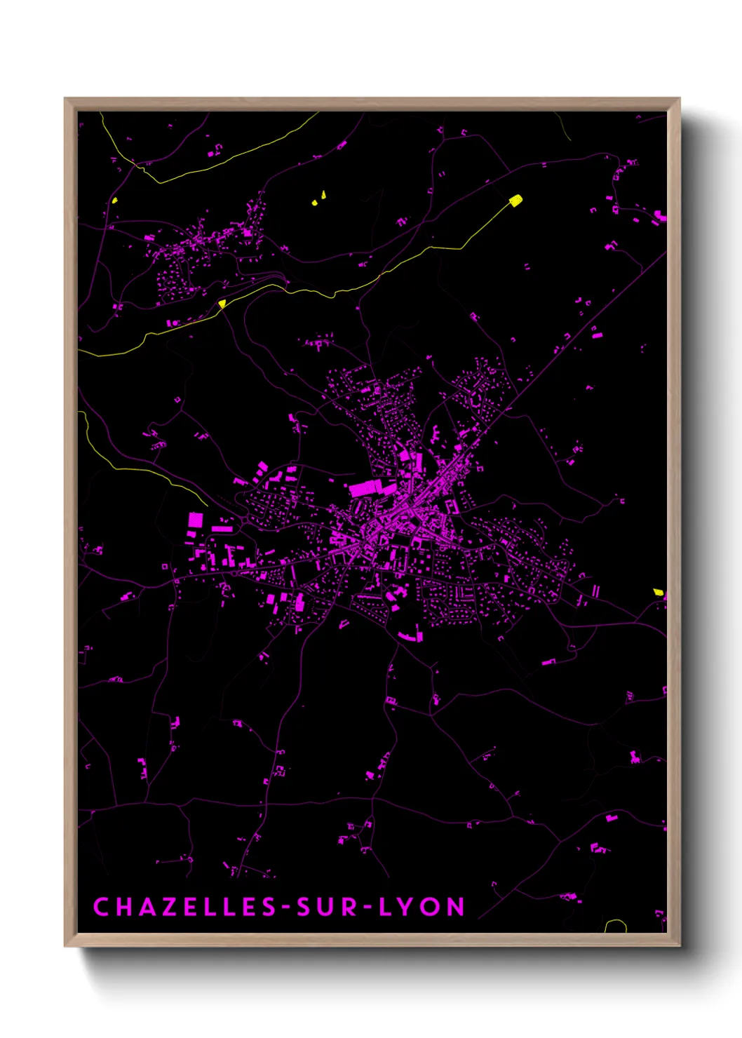 Une affiche de carte sur Chazelles-sur-Lyon