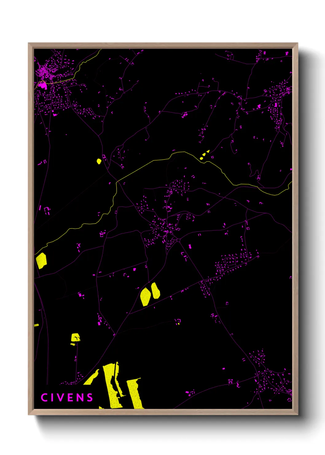 Une affiche de carte sur Civens