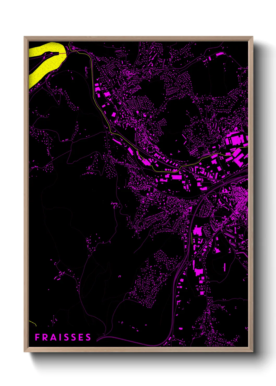 Une affiche de carte sur Fraisses