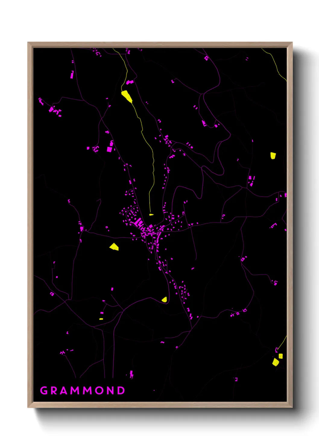 Une affiche de carte sur Grammond