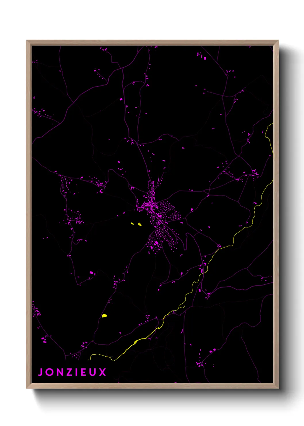 Une affiche de carte sur Jonzieux