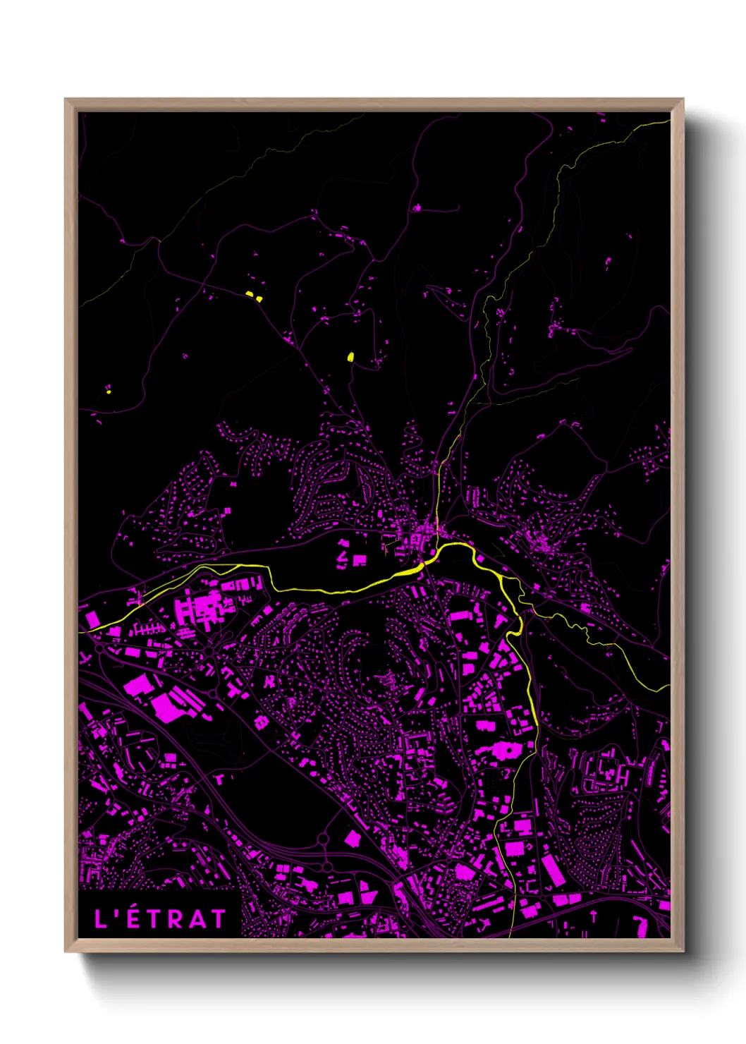 Une affiche de carte sur L'Étrat