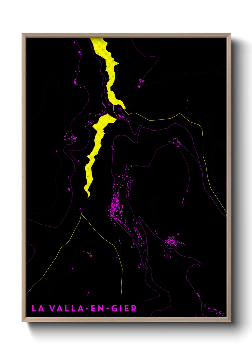 Une affiche de carte sur La Valla-en-Gier