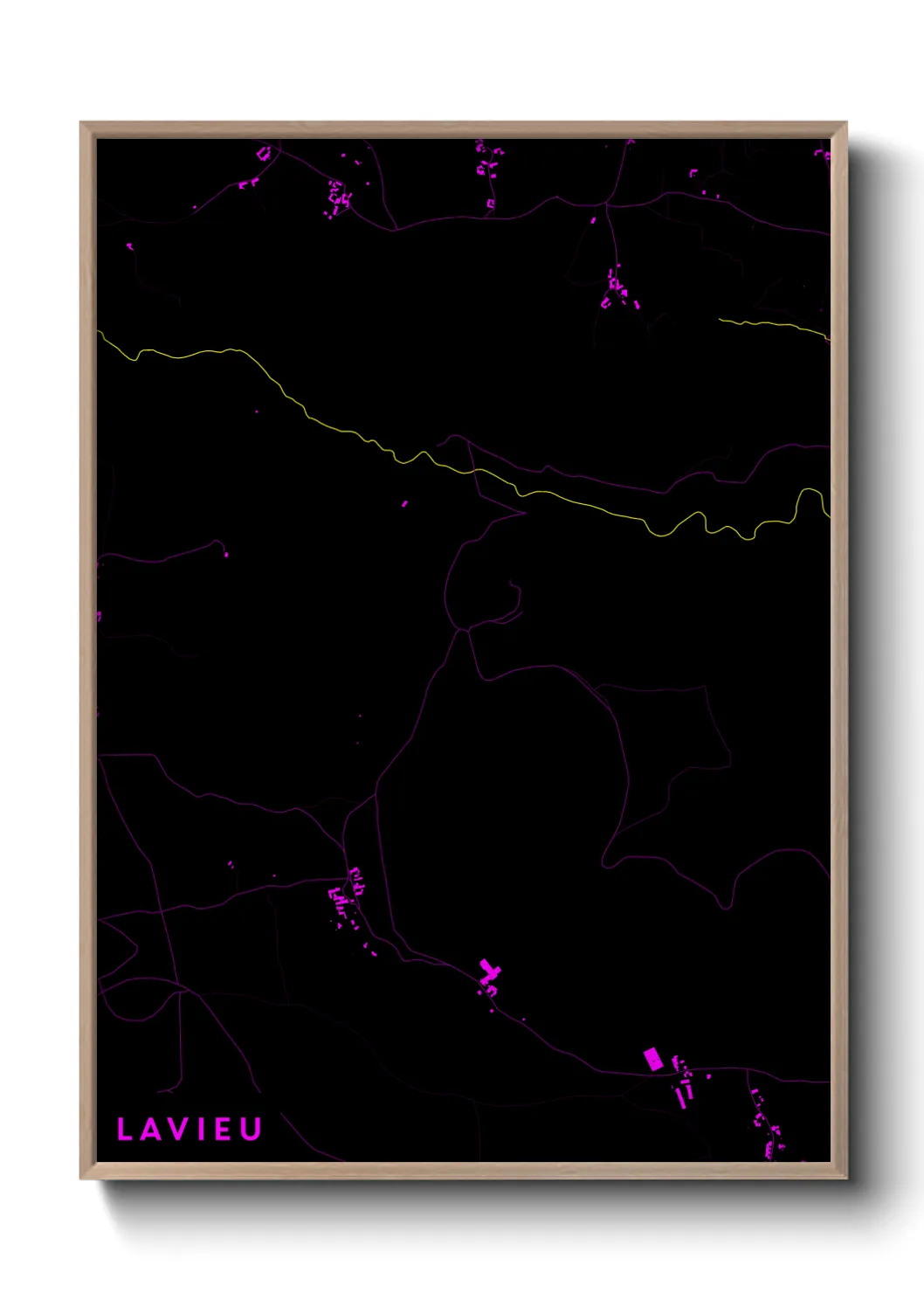 Une affiche de carte sur Lavieu