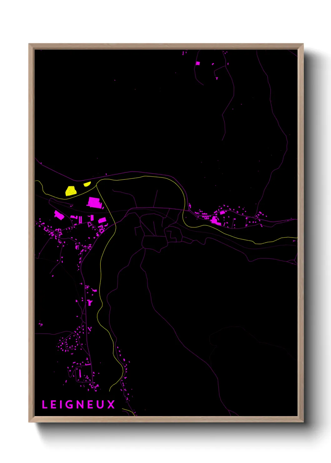 Une affiche de carte sur Leigneux