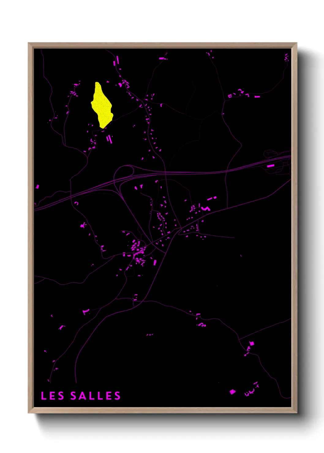 Une affiche de carte sur Les Salles