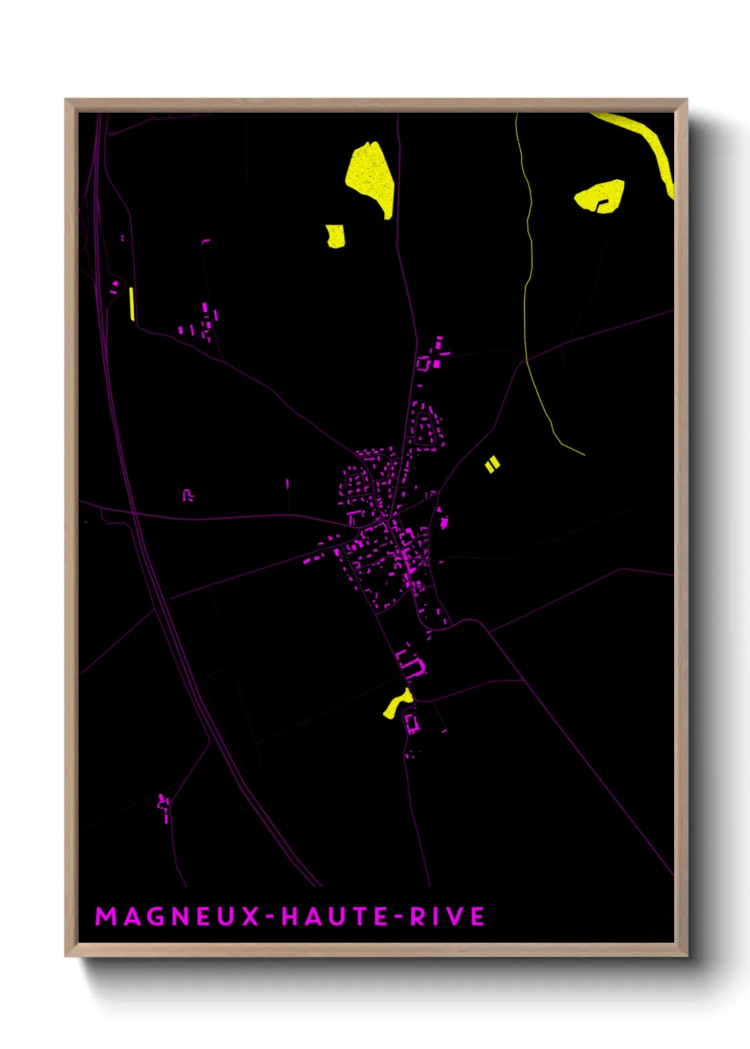 Une affiche de carte sur Magneux-Haute-Rive
