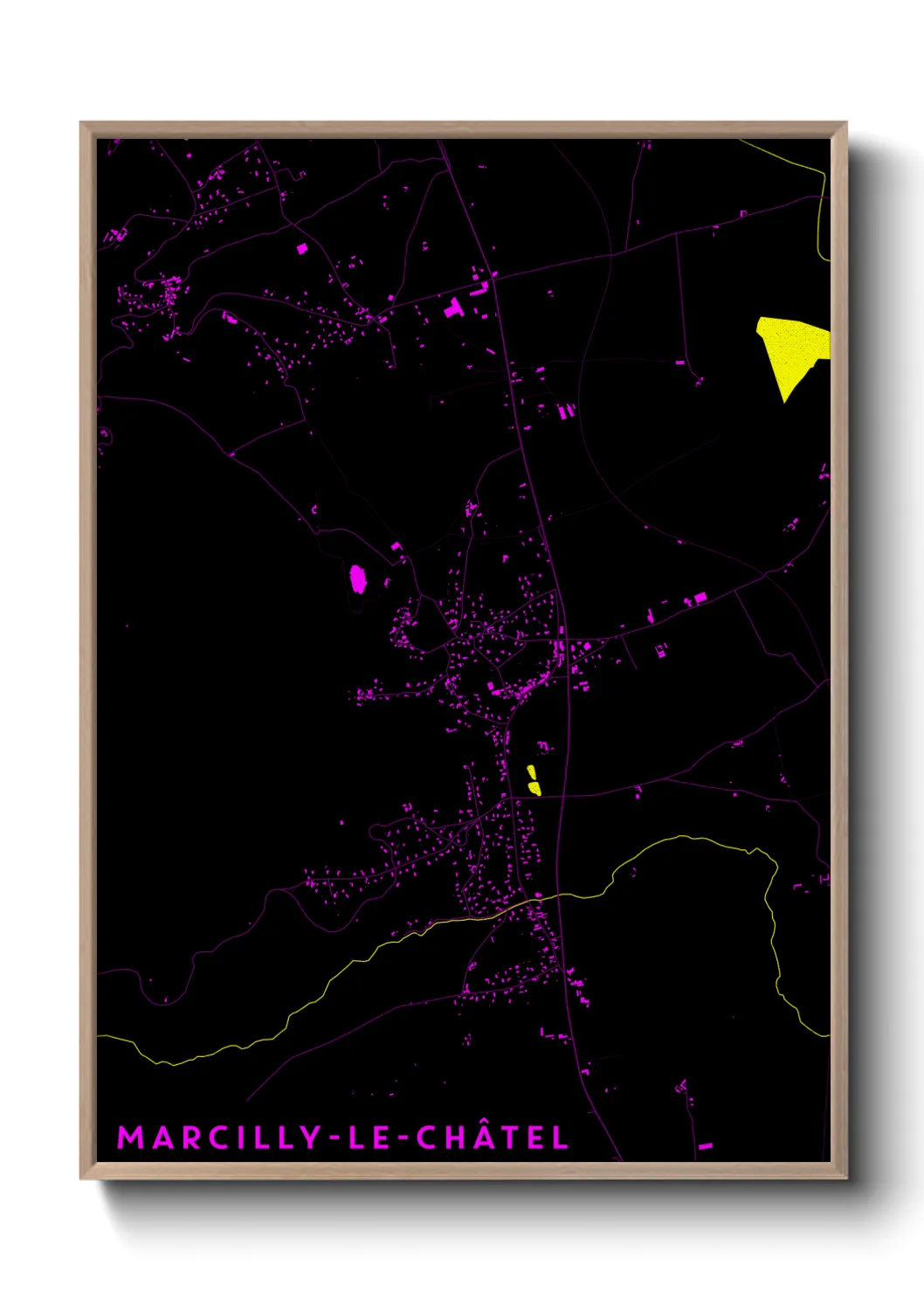 Une affiche de carte sur Marcilly-le-Châtel