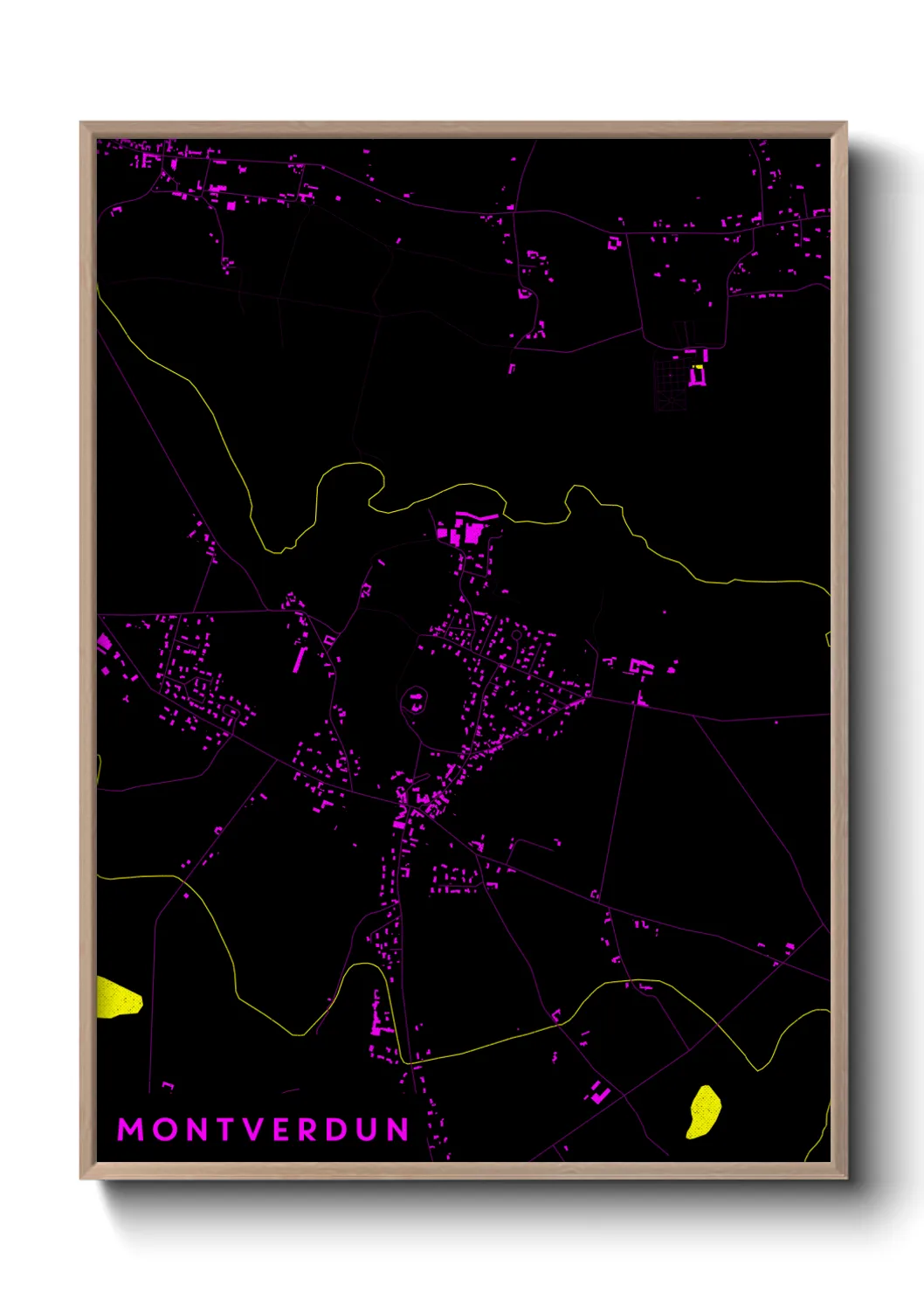Une affiche de carte sur Montverdun