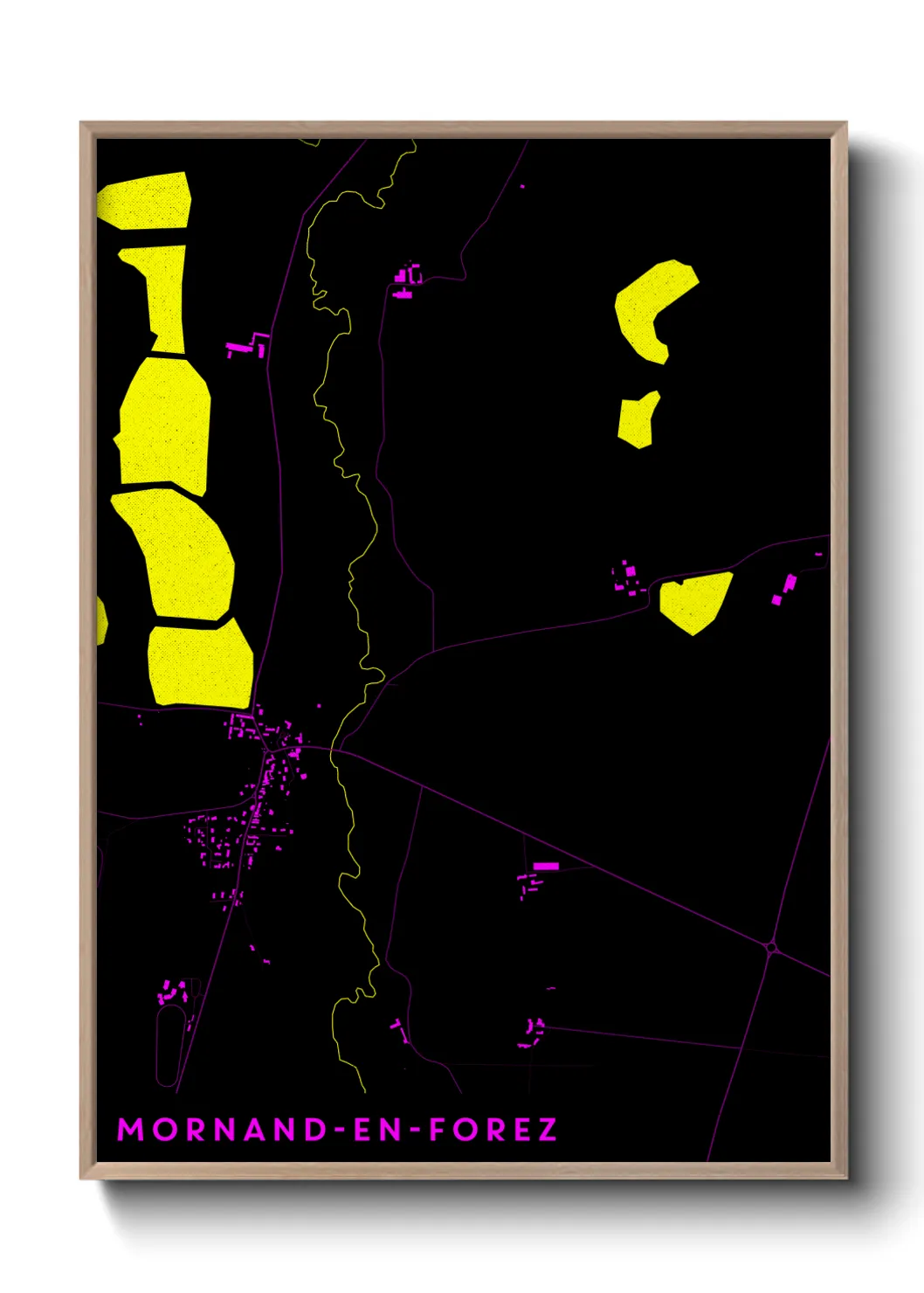 Une affiche de carte sur Mornand-en-Forez