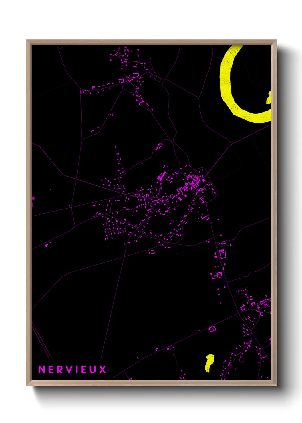 Une affiche de carte sur Nervieux