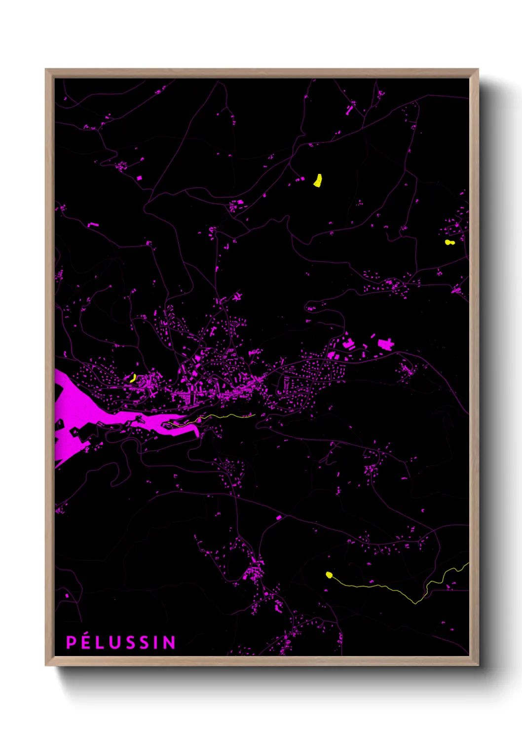 Une affiche de carte sur Pélussin