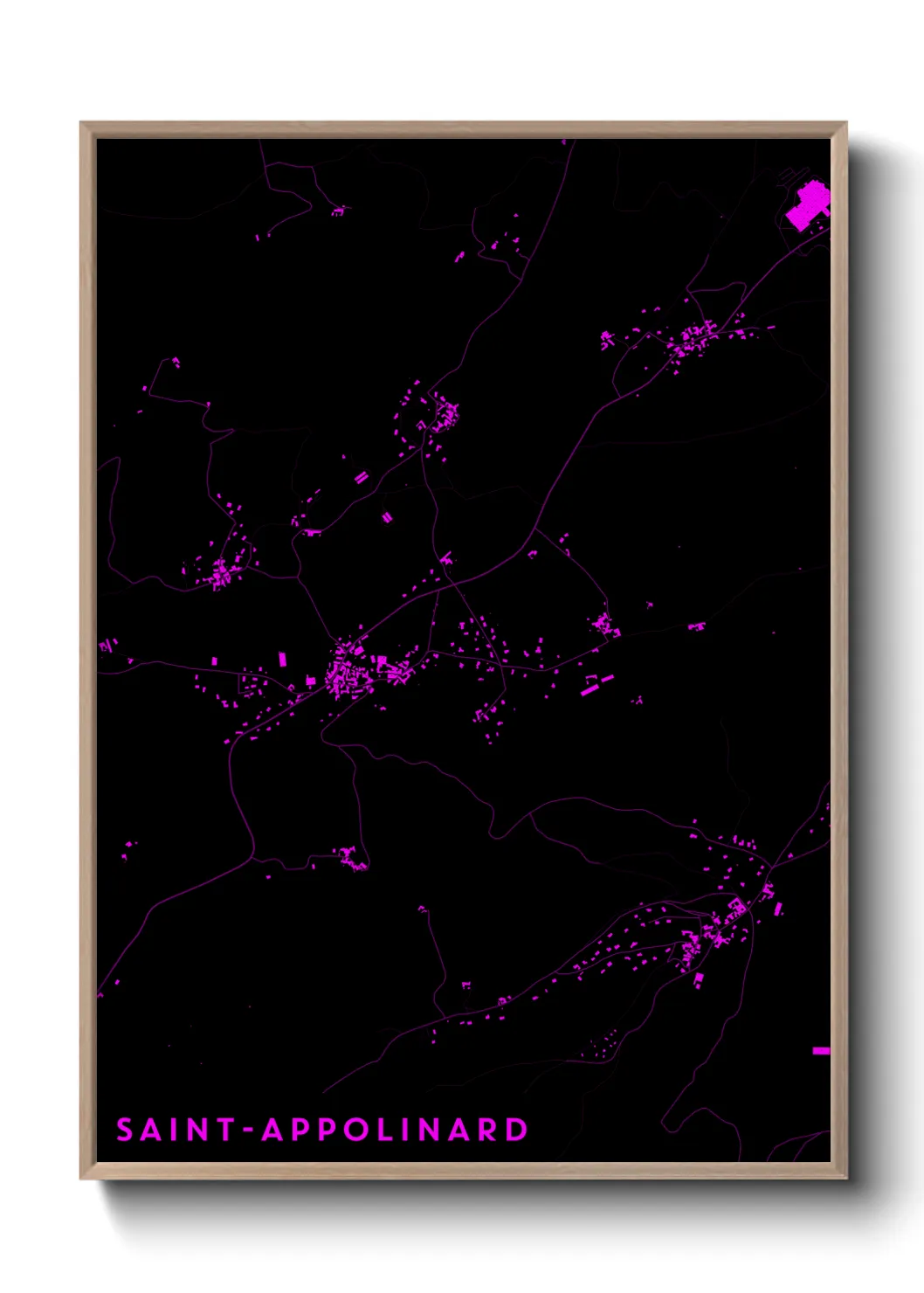 Une affiche de carte sur Saint-Appolinard