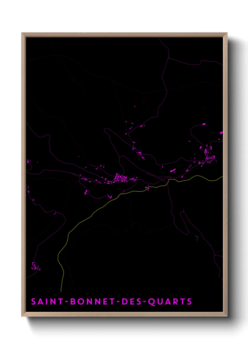Une affiche de carte sur Saint-Bonnet-des-Quarts