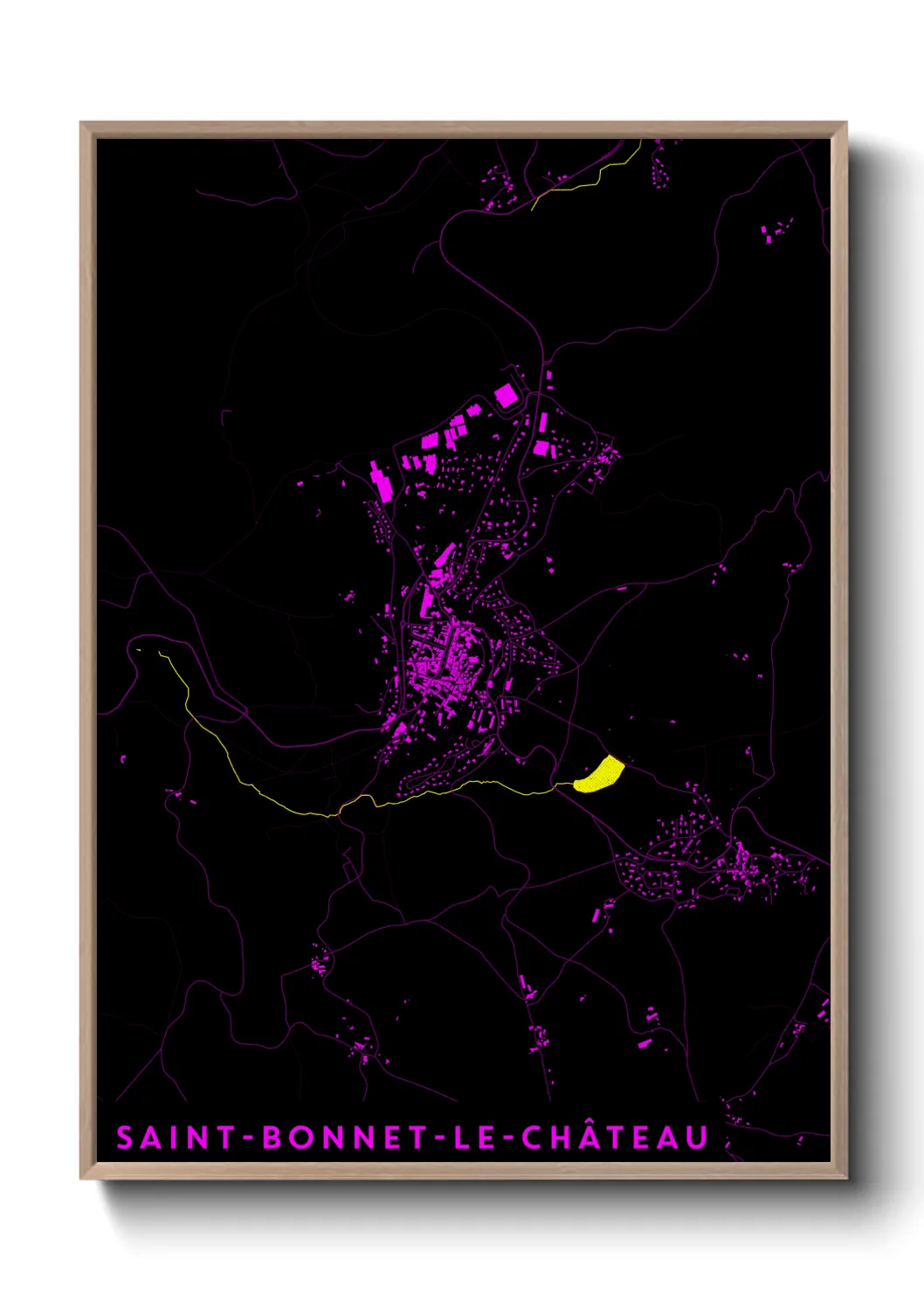 Une affiche de carte sur Saint-Bonnet-le-Château